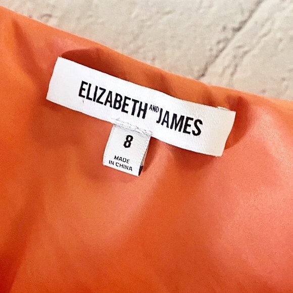 Elizabeth and James Orange Helma One Shoulder Flutter Short Silk Dress 8 - Picture 14 of 16